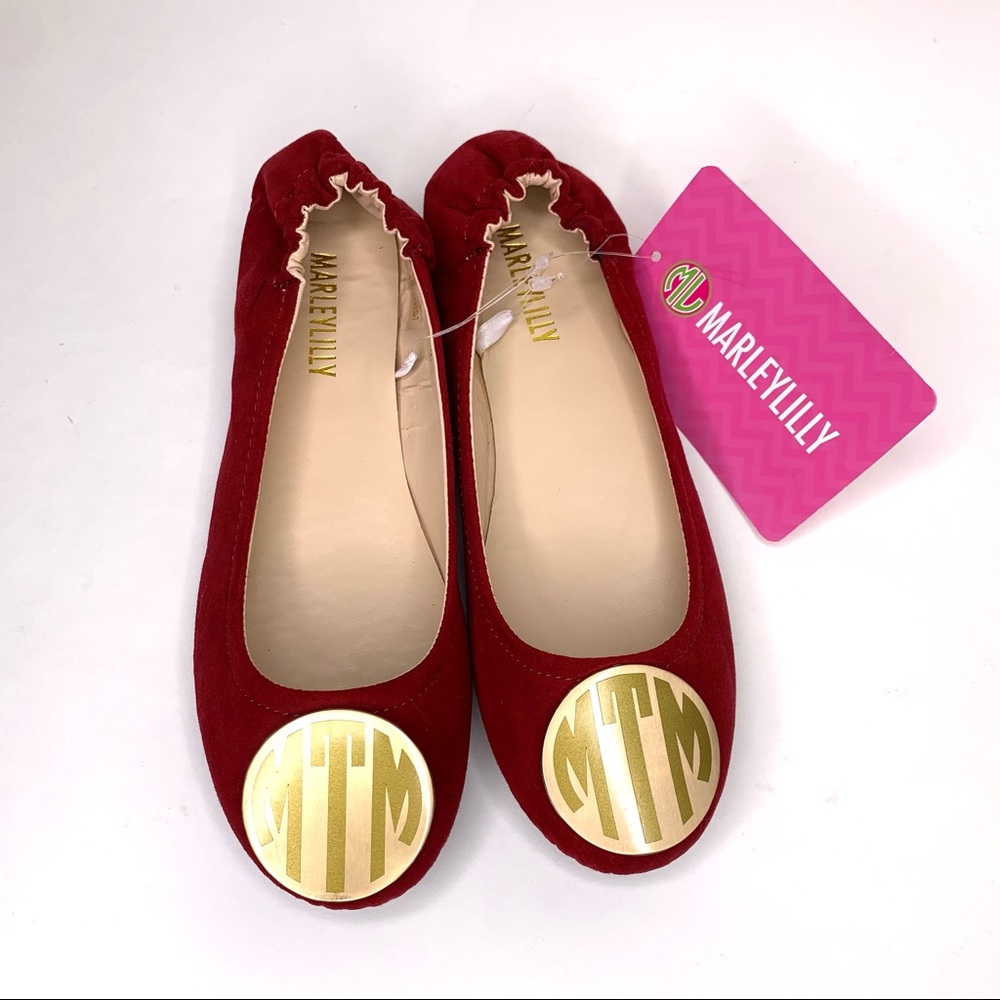Marleylilly Red Ballet Monogrammed (MTM) Flats